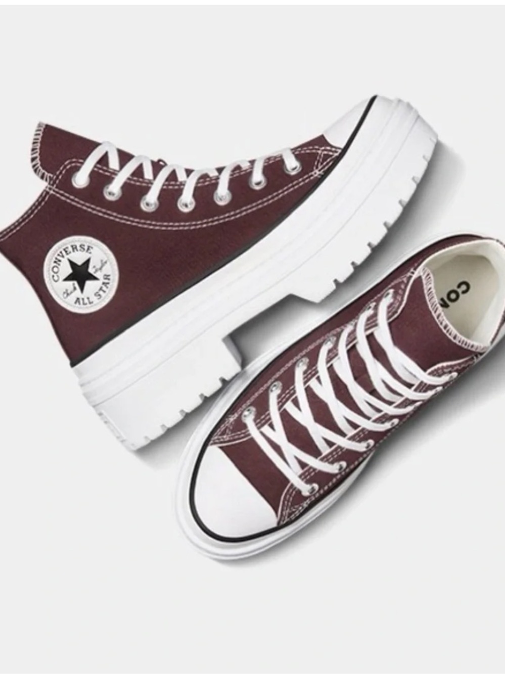 Converse Chuck Taylor All Star Lug Heel High-top Platform Sneakers Bloodstone 7